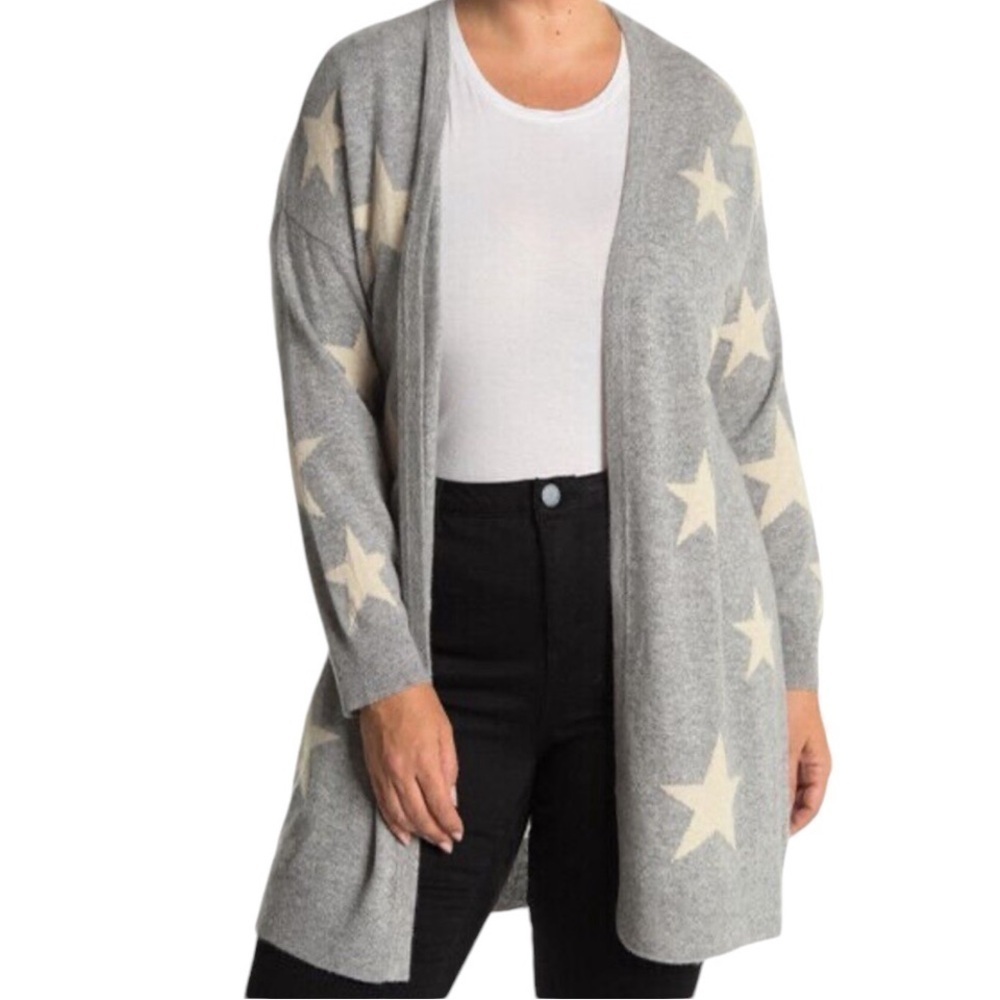 Magaschoni Cashmere Star Cardigan Long Open Front Duster Small - Picture 15 of 15